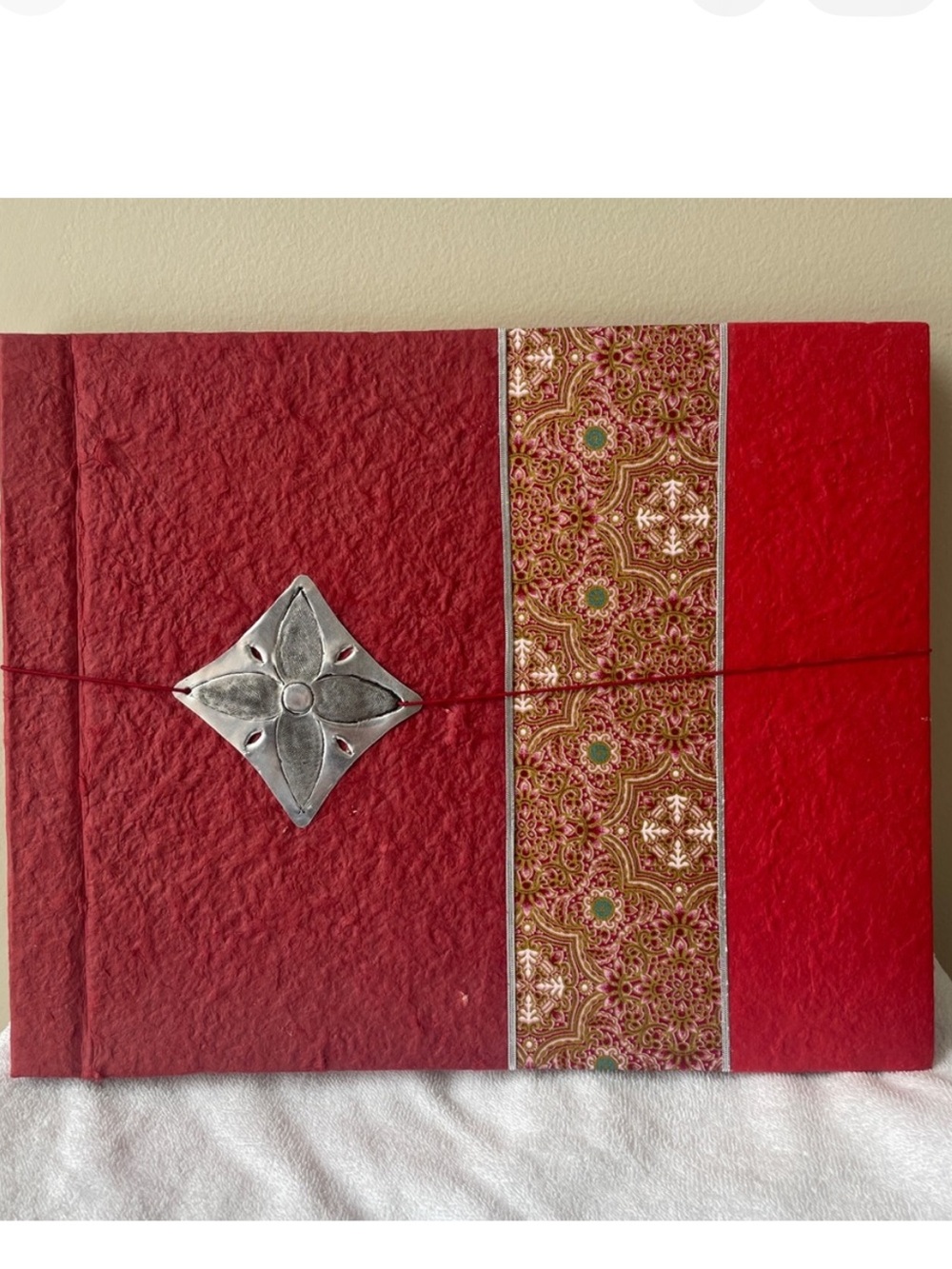 Vintage 1990s  hand crafted recycled paper scrapbook/photo album
